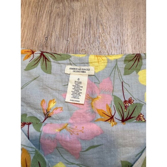 Y2K American Eagle Outfitters Floral Ruffle Mini Skirt Size 6 - Picture 5 of 6